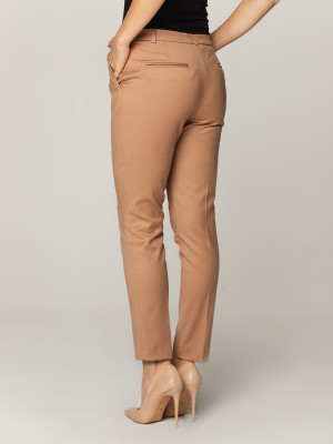 Camelowe klasyczne spodnie garniturowe