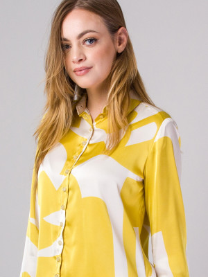 Bluzka w żółte i białe wzory