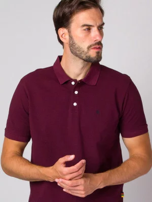 Burgundowa koszulka polo