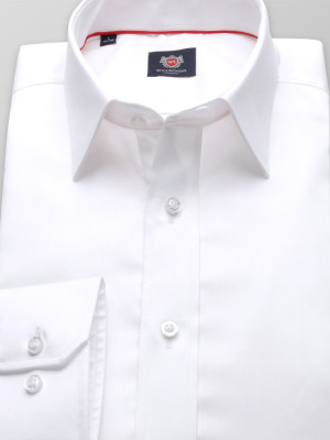 Biała gładka taliowana koszula