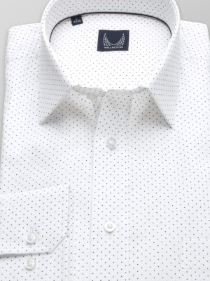 Biała klasyczna koszula w kropki