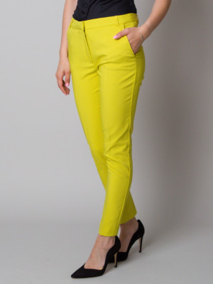 Limonkowe spodnie garniturowe