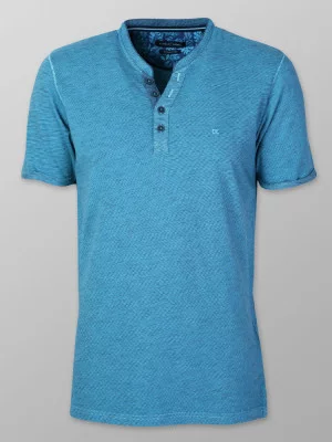 Turkusowy t-shirt rozpinany CASA MODA