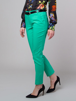 Zielone klasyczne spodnie garniturowe