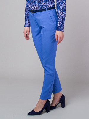 Niebieskie klasyczne spodnie garniturowe typu Long Size