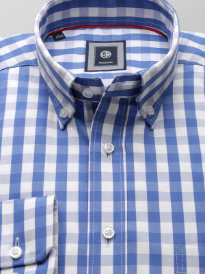 Klasyczna koszula w niebiesko-białą kratkę 