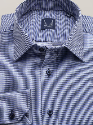 Niebieska klasyczna koszula w drobny wzór