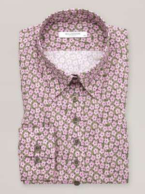 Klasyczna bluzka w różowe i zielone kwiatki