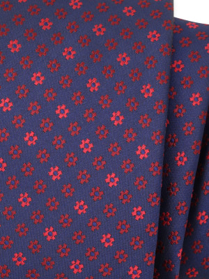 Granatowy krawat w czerwone kwiaty
