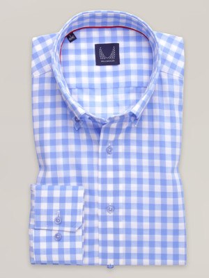 Taliowana koszula w niebieską i białą kratę vichy