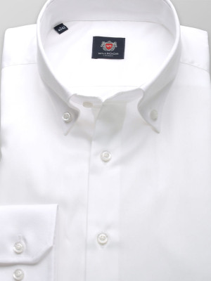 Biała taliowana koszula o mocno taliowanej sylwetce