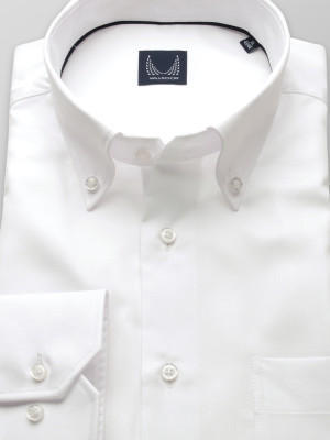 Biała klasyczna koszula w jodełkę