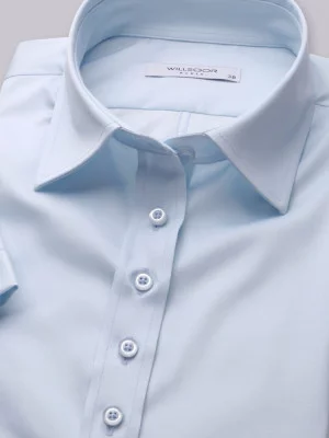 Jasnobłękitna bluzka damska z krótkim rękawem