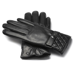 Czarne rękawiczki męskie ze skóry naturalnej