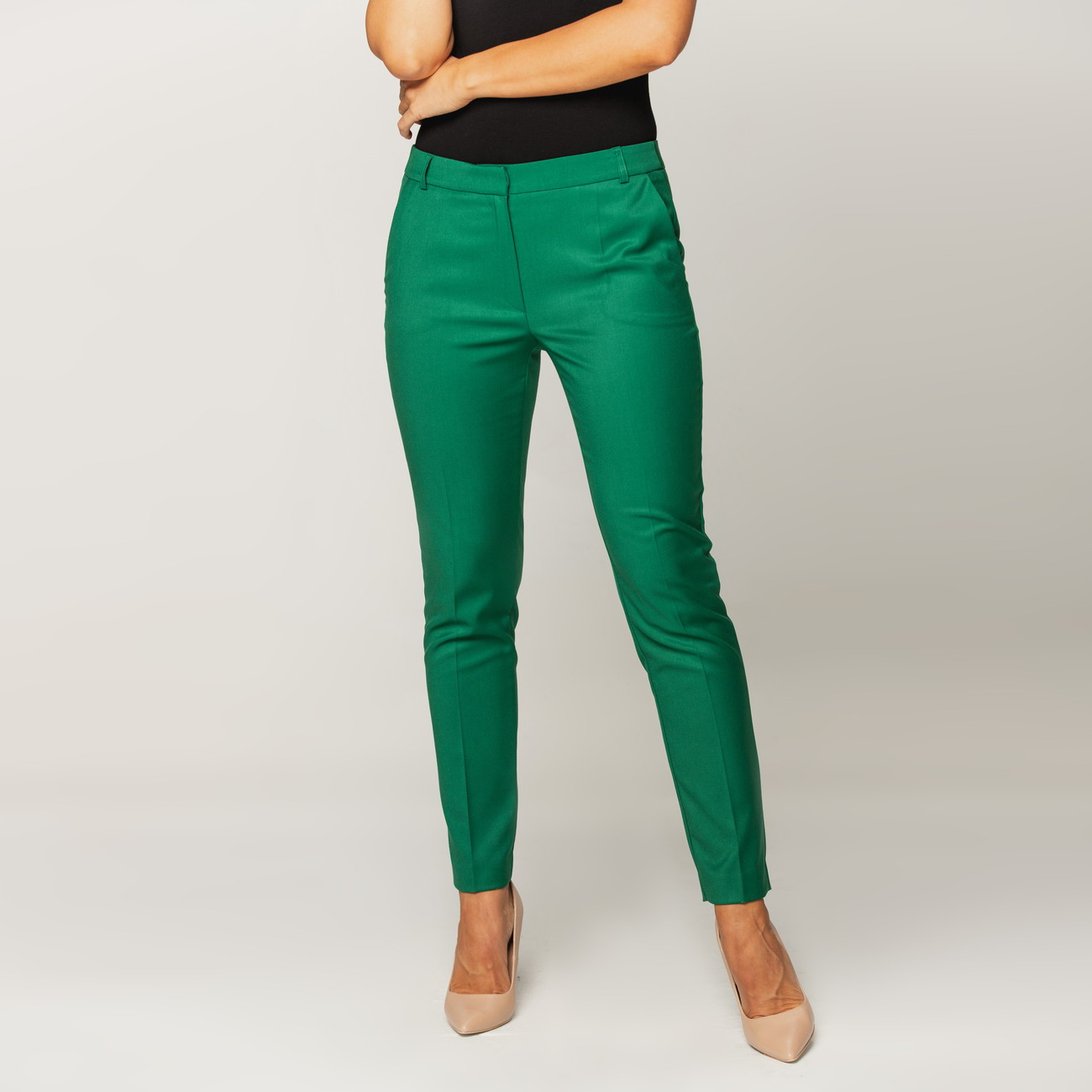 Zielone spodnie garniturowe