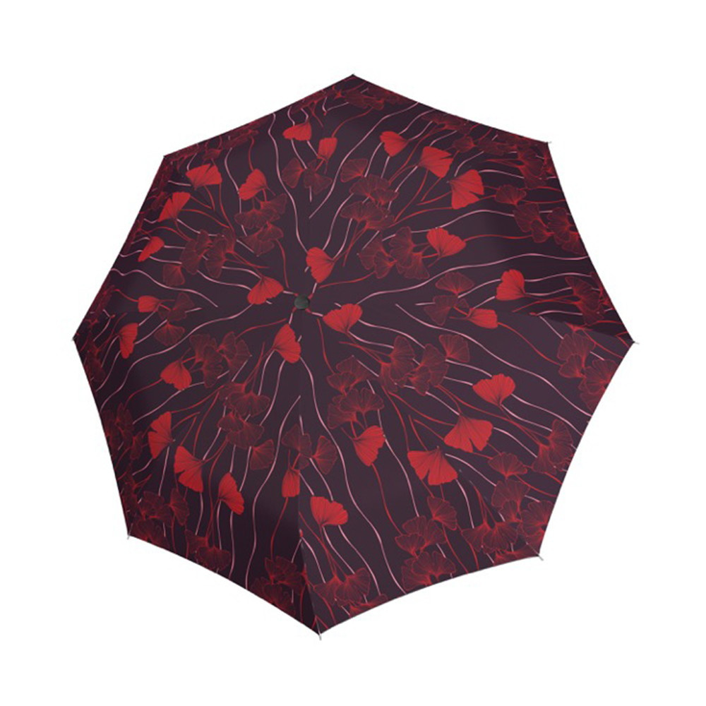 Bordowy parasol damski marki Doppler w czerwone kwiaty