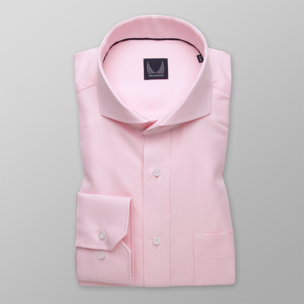 Różowa klasyczna koszula w pepitkę