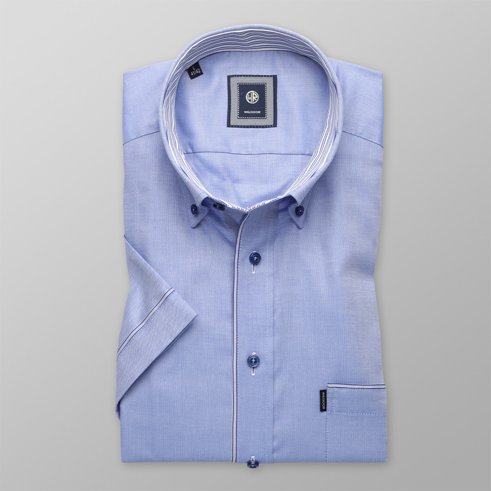 Niebieska klasyczna koszula z kontrastami