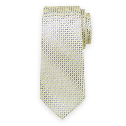 Żółty krawat w drobny przeplot