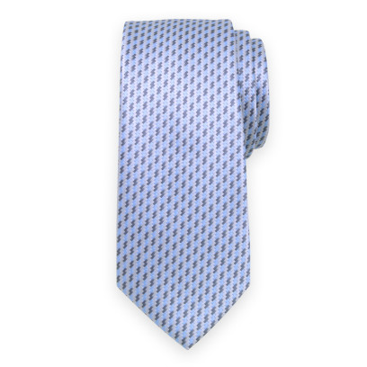 Błękitny krawat w drobny przeplot