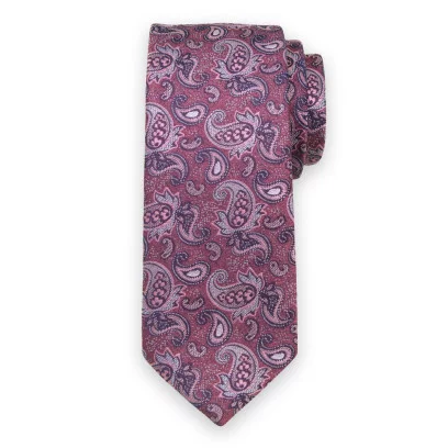 Czerwony krawat we wzory paisley