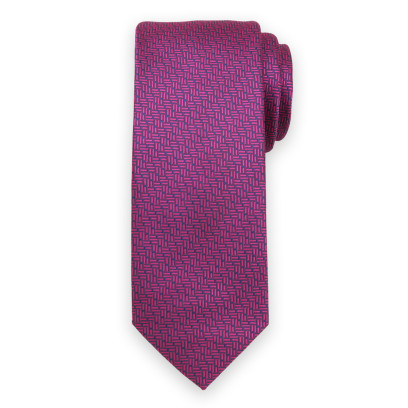 Granatowo-różowy krawat