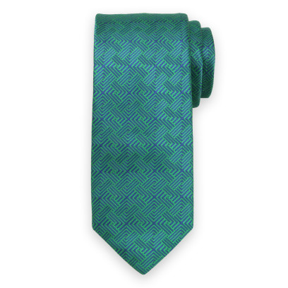 Krawat w granatowo-zielony wzór