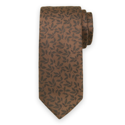 Brązowy krawat w liście