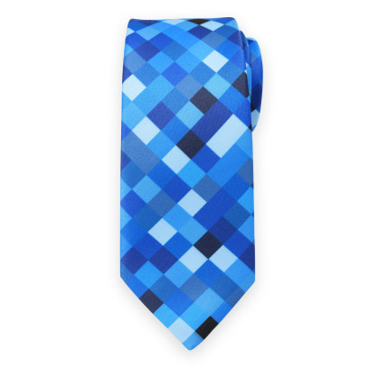 Niebieski krawat w pikselowy wzór 