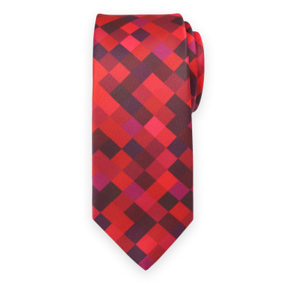 Czerwony krawat w pikselowy wzór 