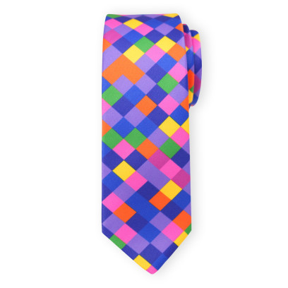 Krawat w kolorowy pikselowy wzór 