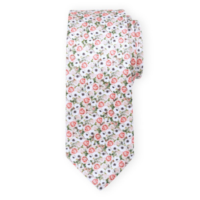 Krawat w delikatne, kwieciste wzory