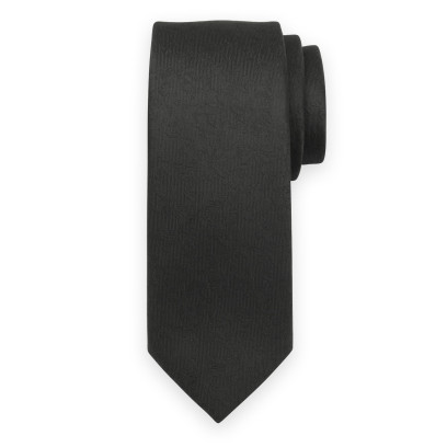 Czarny krawat w delikatny wzór