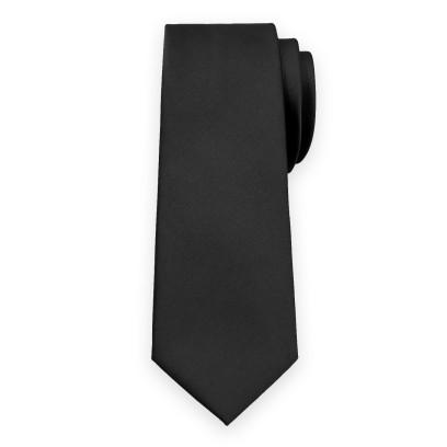 Klasyczny czarny krawat o gładkiej fakturze