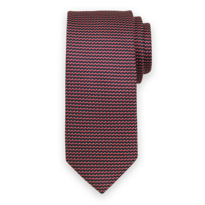 Klasyczny czarny krawat w czerwone trójkąty