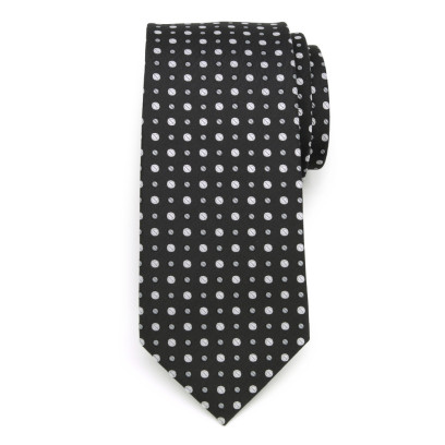Klasyczny czarny krawat w groszki