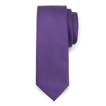 Wąski fioletowy krawat