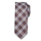 Wąski brązowy krawat w kratę