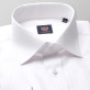 Biała taliowana koszula w prążki na spinki