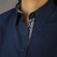 Granatowa bluzka z szarymi kontrastami