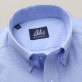 Błękitna taliowana koszula w drobną kratkę