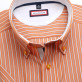 Pomarańczowa taliowana koszula w paski