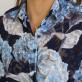 Bluzka oversize w niebieskie roślinne wzory