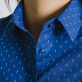 Granatowa bluzka w kolorowy wzór