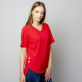 Czerwona bluzka oversize z krótkim rękawem