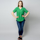 Zielona bluzka oversize z krótkim rękawem