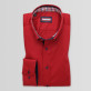 Czerwona taliowana koszula z kontrastami