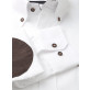 Biała klasyczna koszula z brązowymi kontrastami