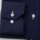 Granatowa taliowana koszula w kropki