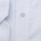 Biała taliowana koszula w błękitną kratkę